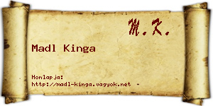 Madl Kinga névjegykártya